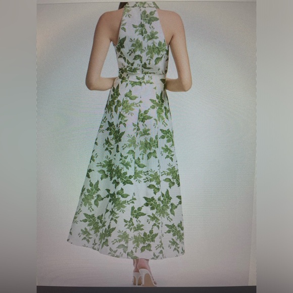 SACHIN & BABI CaseyDress Linen Green Floral Sz 8 - Picture 3 of 9